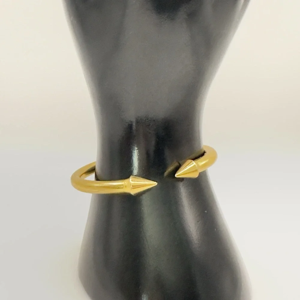 Vita Fede Mini Titan Cuff Bracelet Gold Tone Spike Hinged Bangle Sz S Italy